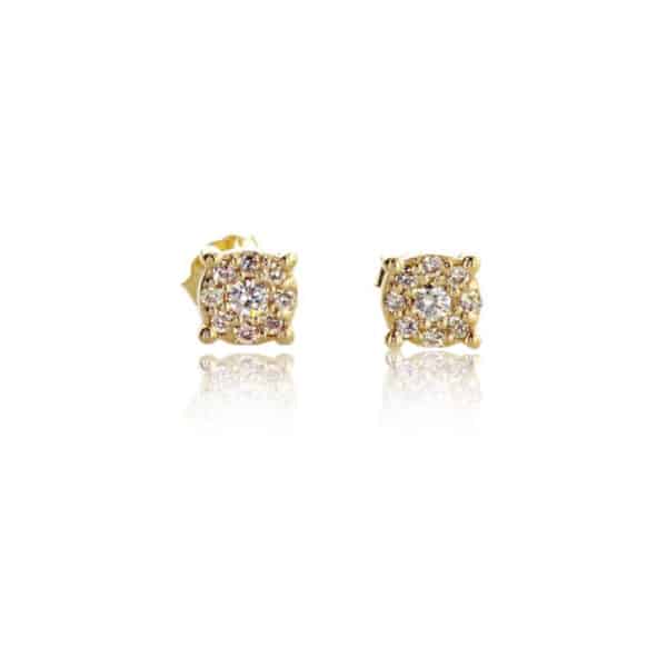 עגילי זהב ויהלומים Diamond" 14K"