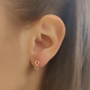 עגילי זהב ''14K "infinity