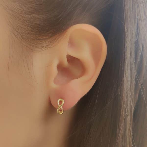 עגילי זהב ''14K "infinity